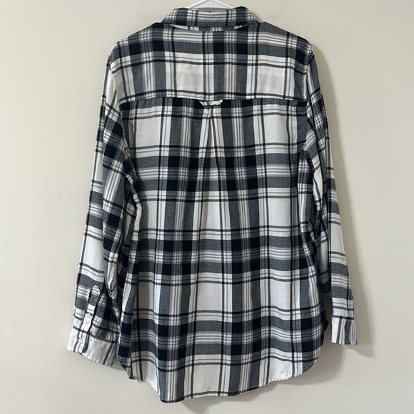American Eagle Ahh-amazingly Soft Black White Buffalo Check Print Button Down XL - Picture 8 of 11